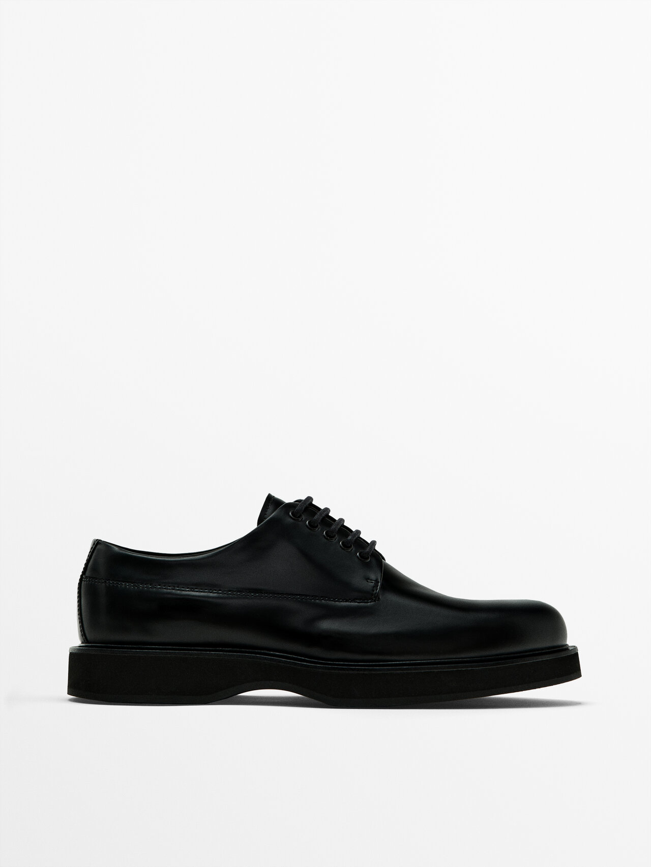 Massimo Dutti Black Lace-up Shoes