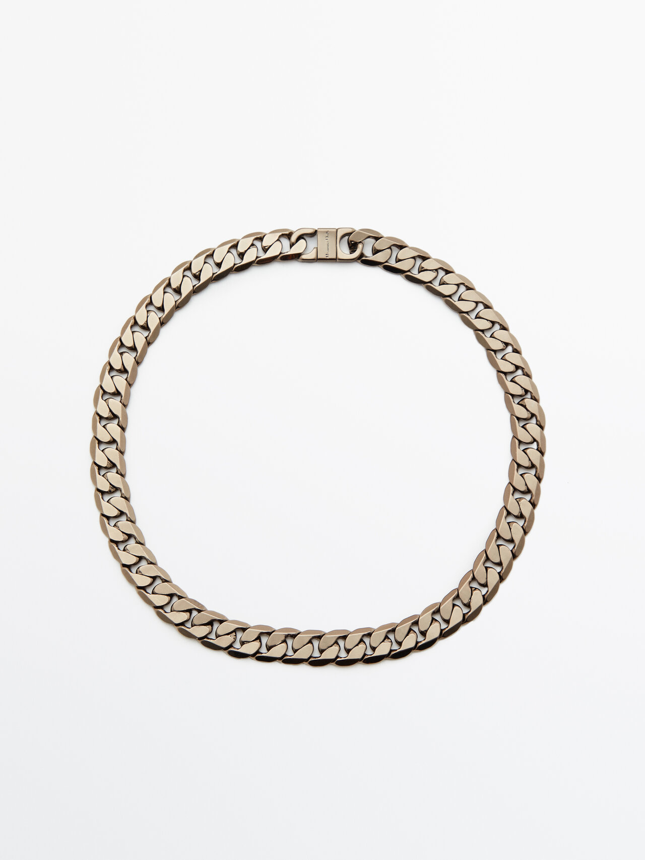 Massimo Dutti Gold-plated Chain Necklace In Silber