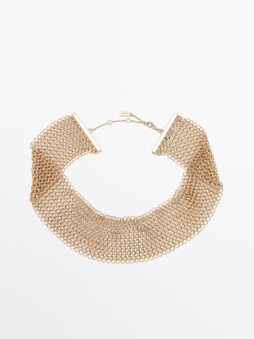 Gold-plated choker necklace
