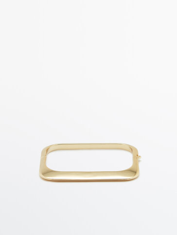 Bracelet manchette carré plaqué or