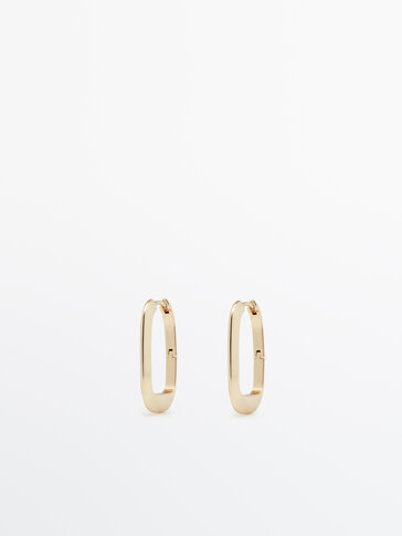 Gold-plated chain link earrings