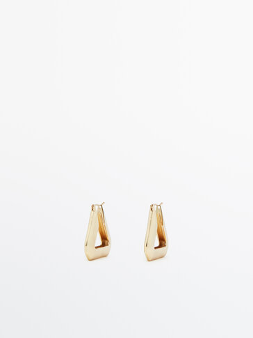 Gold-plated triangle earrings