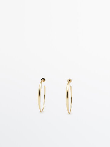 Gold-plated thin hoop earrings