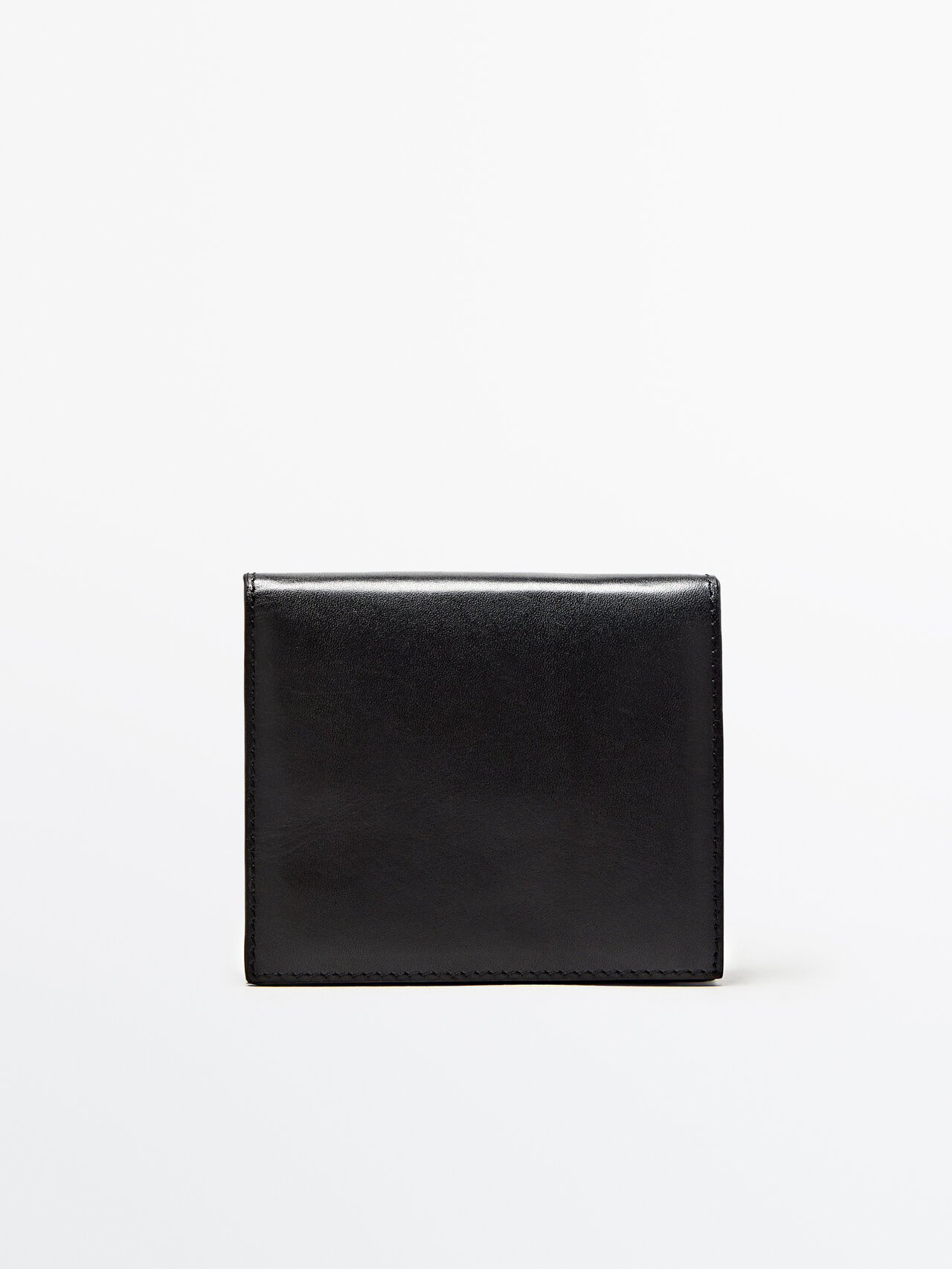 Massimo Dutti Nappa Leather Wallet In Brown