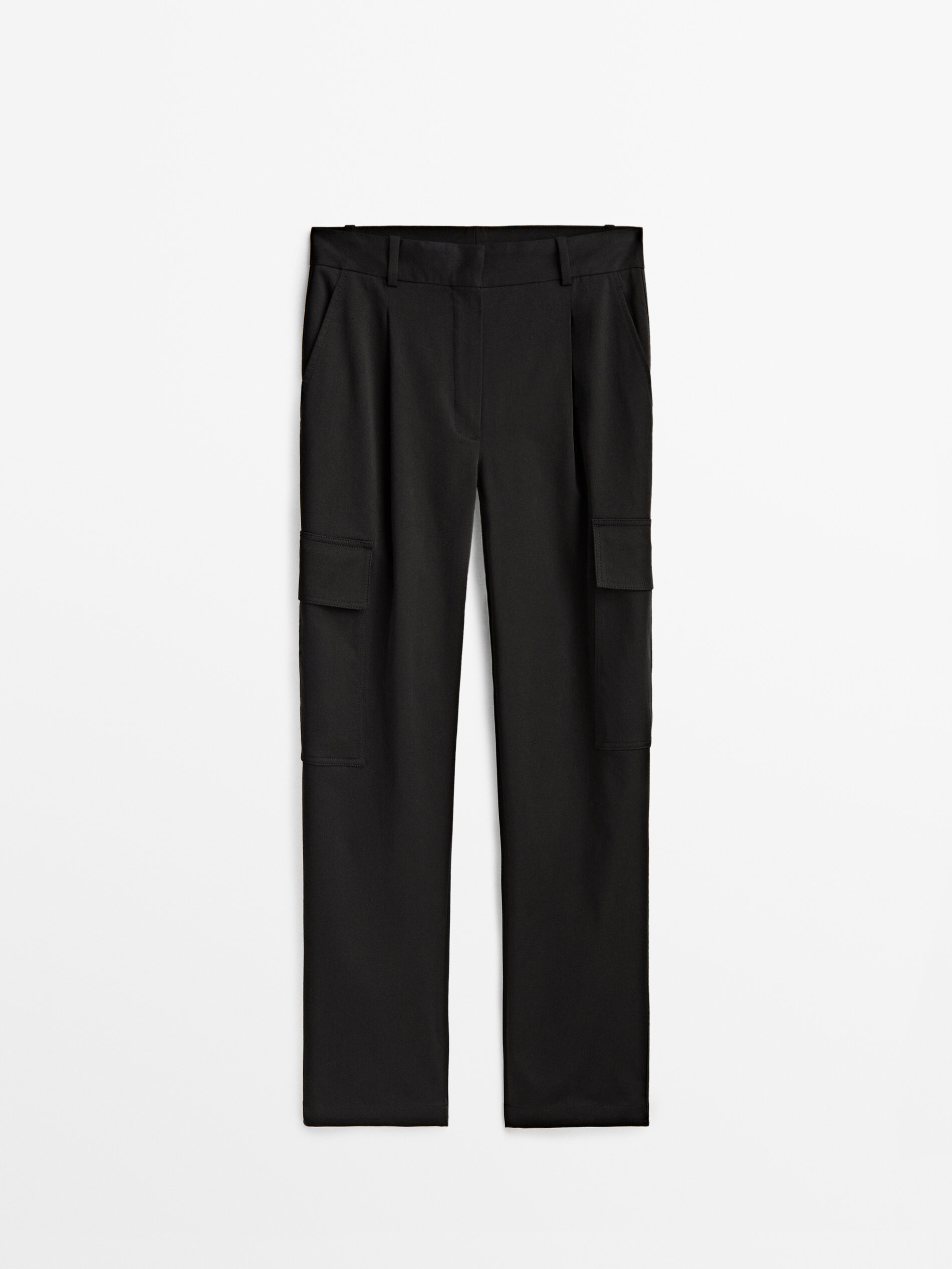 Massimo Dutti Black Darted Cargo Trousers Big Apple Buddy