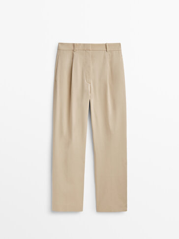 Cotton blend chino trousers
