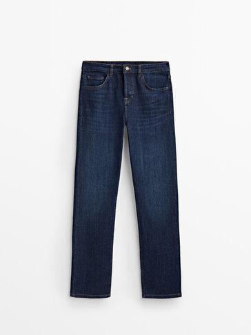 Gerade geschnittene Jeans mit halbhohem Bund