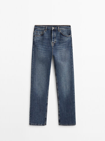 Rechte jeans met halfhoge taille