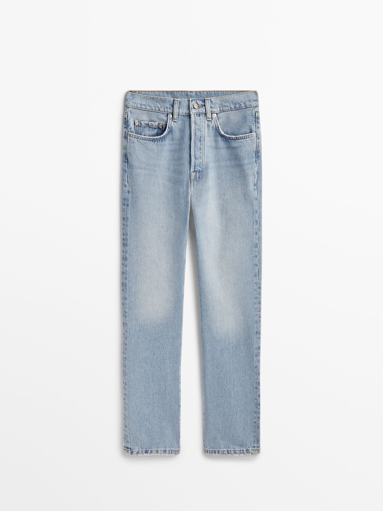 ★ Massimo Dutti★ Straight fit high waist denim pants 0509 Straight-leg high-waist jeans · Blue · Dressy | Massimo Dutti