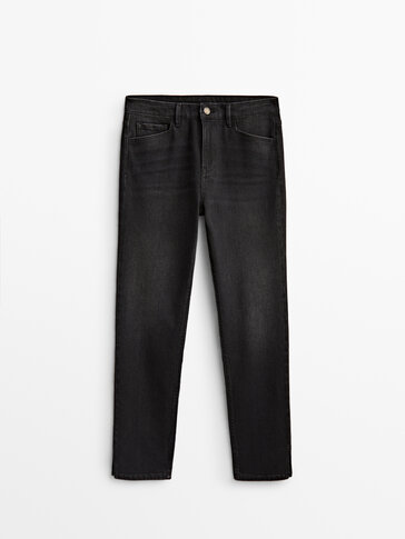 Skrátené slim fit džínsy so stredne vysokým pásom
