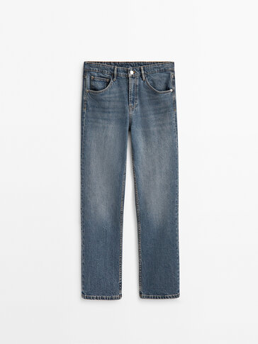 Slim-Cropped-Jeans mit halbhohem Bund
