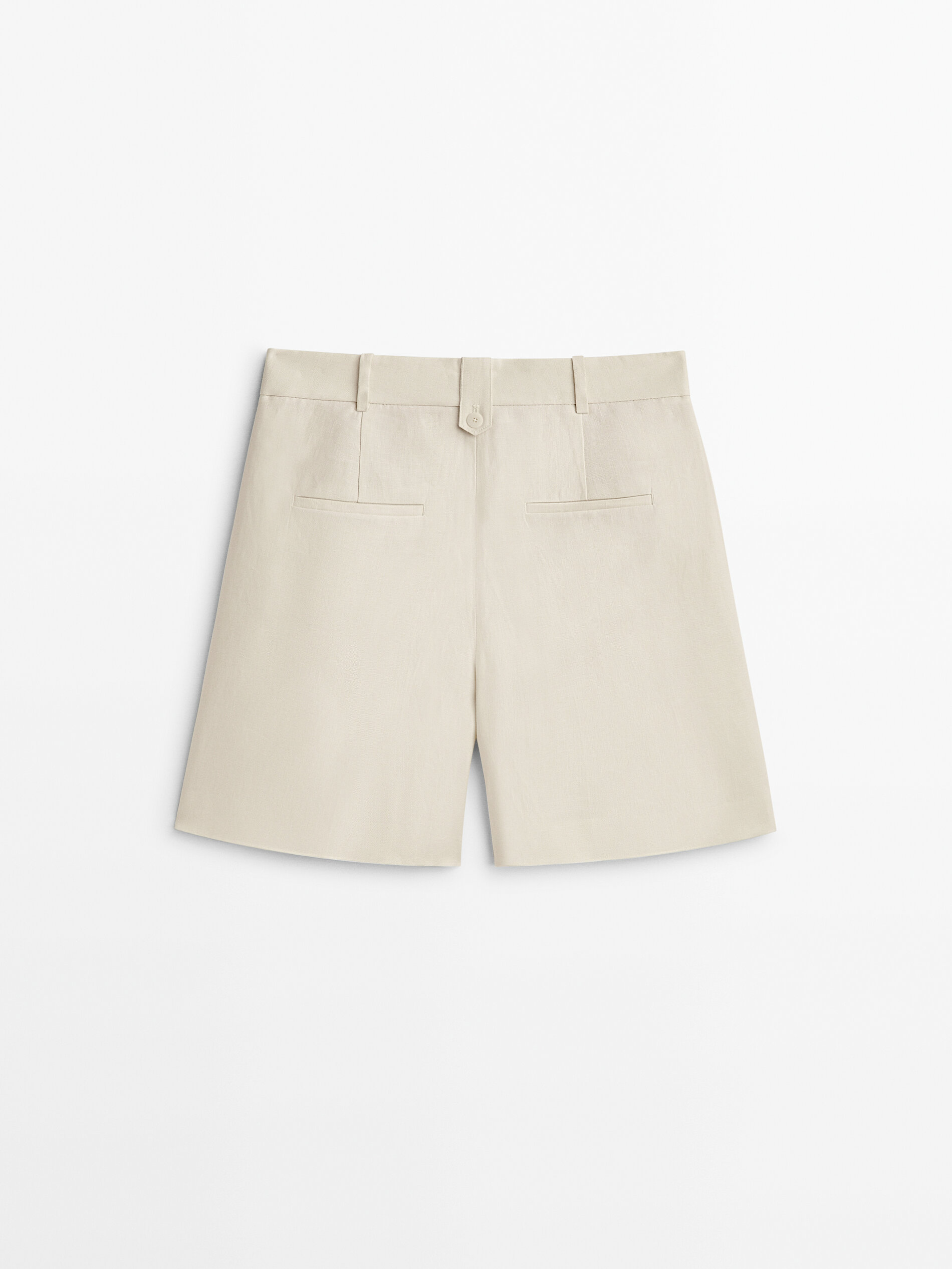 Massimo Dutti 100% Linen Darted Bermuda Shorts - Big Apple Buddy