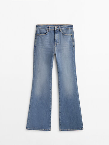 Jean skinny taille haute coupe flare