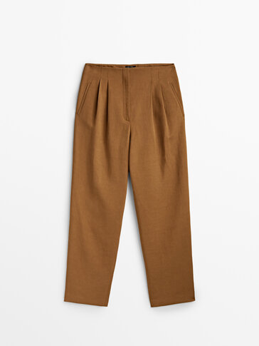 Straight trousers with double dart detail