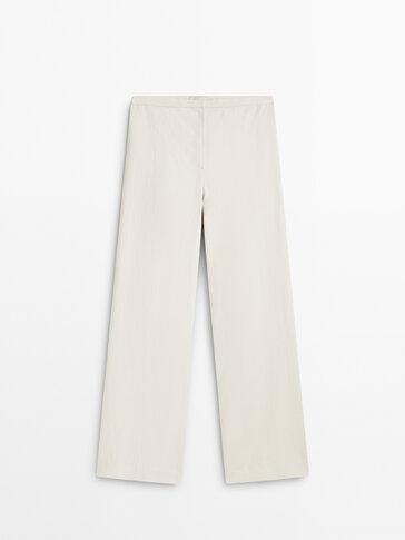 מכנסיים מחויטים מבד פשתן - Limited Edition