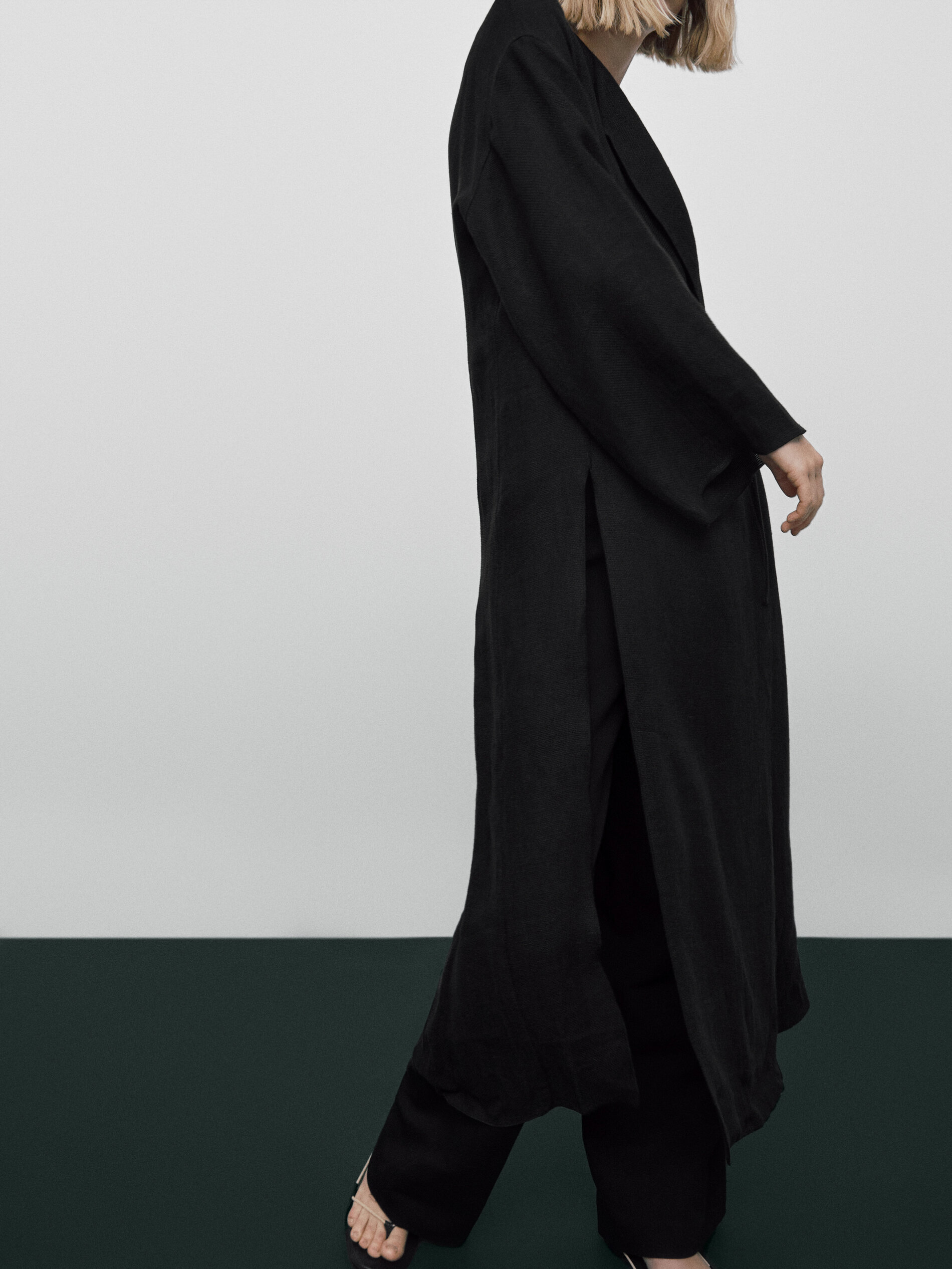 Massimo Dutti Linen Kimono Oversize Blouse - Limited Edition - Big ...
