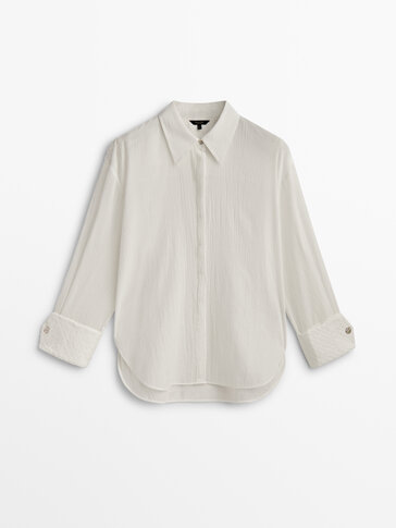 Textured shirt with braided detail