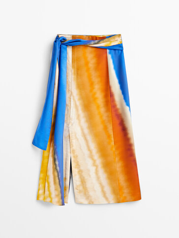 Tie-dye skirt with tie detail