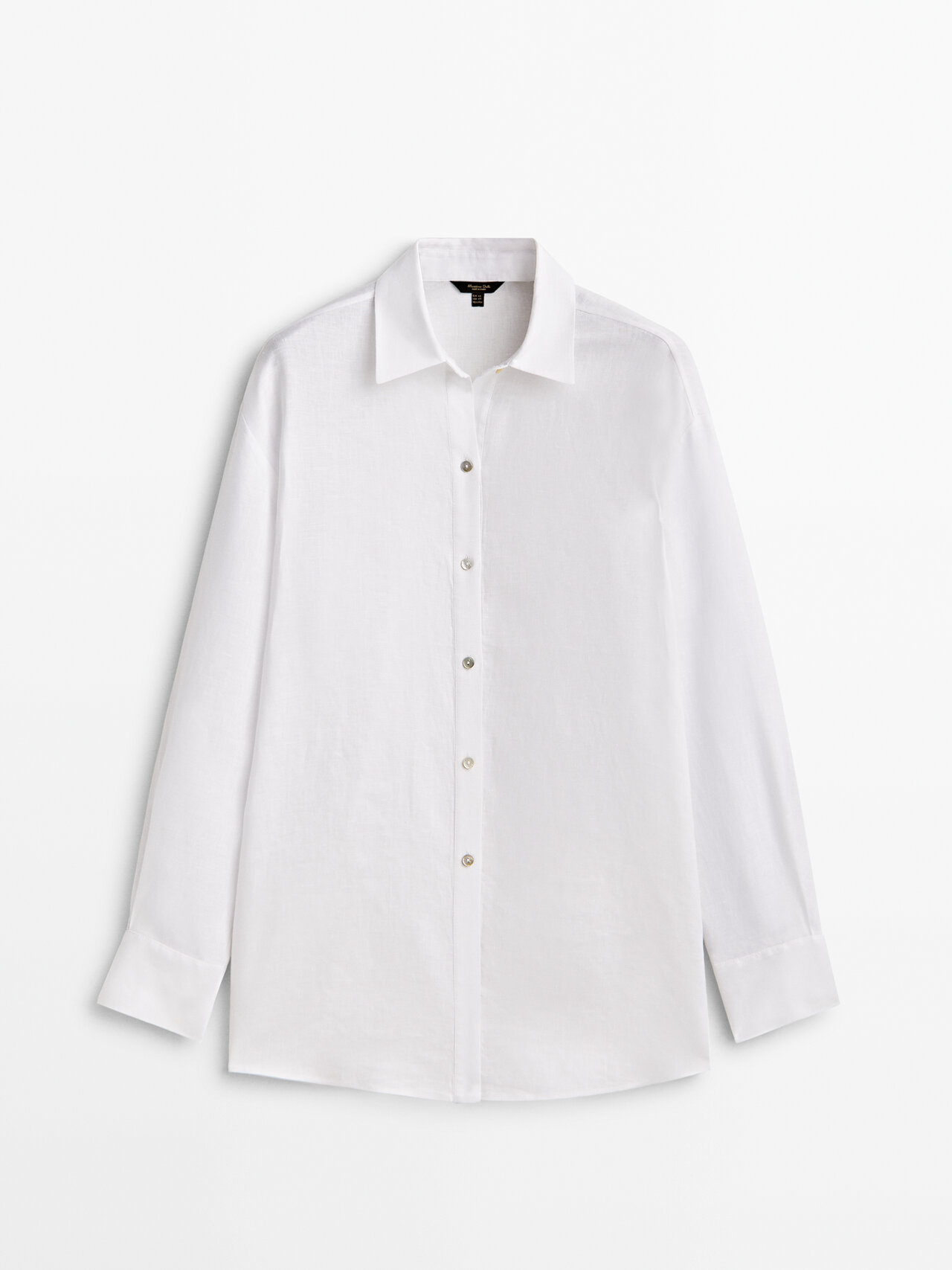 Massimo Dutti Langbluse Aus Reinem Leinen In Weiss