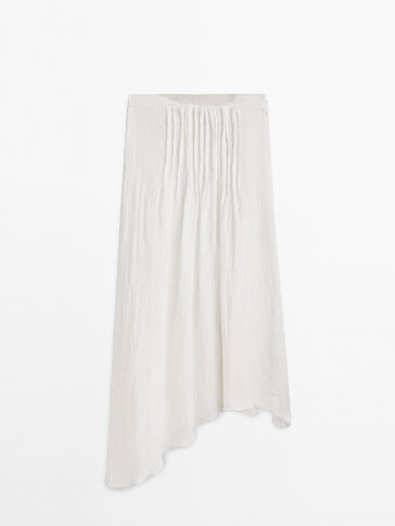 חצאית מחודדת מבד וופל - Limited Edition
