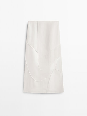 חצאית באורך ביניים עם טלאים - Limited Edition