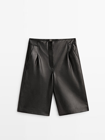 Nappa leather Bermuda shorts