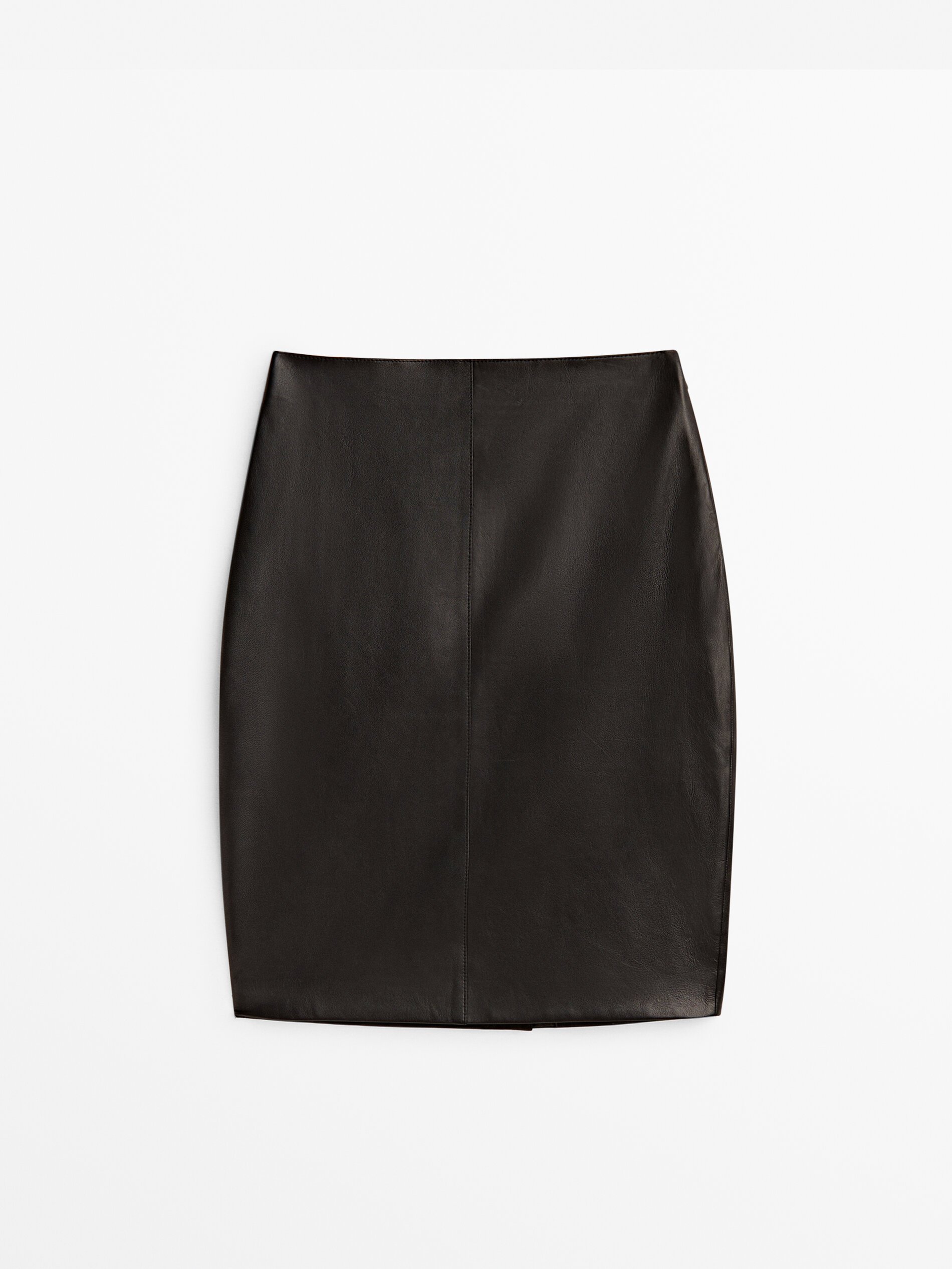 Massimo Dutti Nappa Leather Midi Skirt Big Apple Buddy