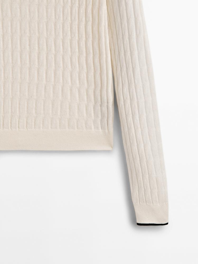 Jersey punto trenzas contraste Massimo Dutti Andorra Jersey punto trenzas contraste Massimo Dutti Andorra