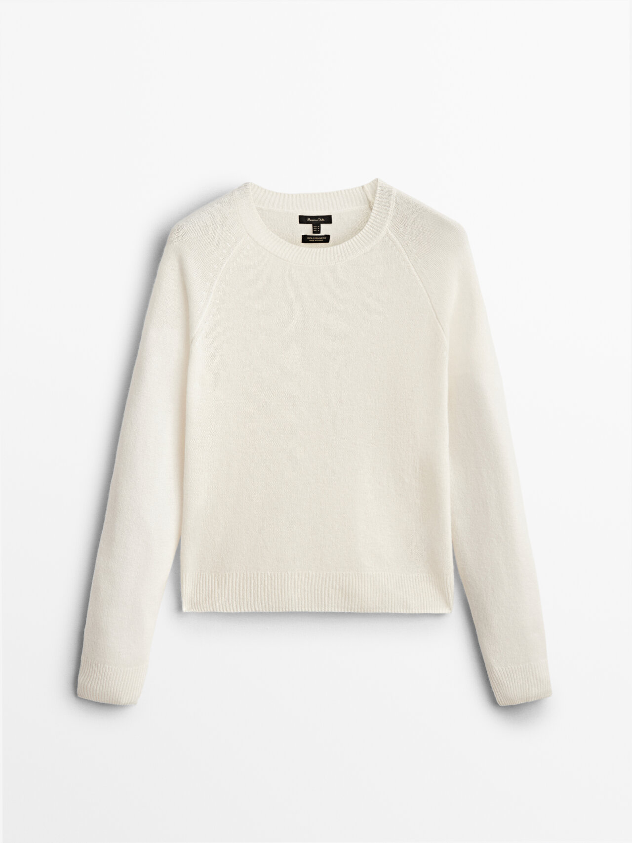MASSIMO DUTTI PULLOVER AUS 100% KASCHMIR MIT RUNDAUSSCHNITT