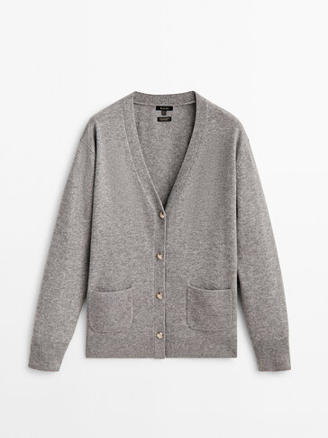 Wool and cashmere blend cardigan with buttons