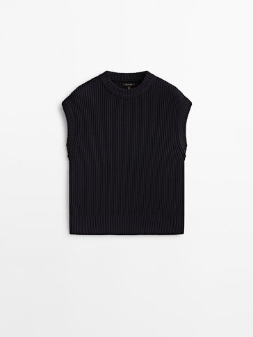 Knit cotton waistcoat