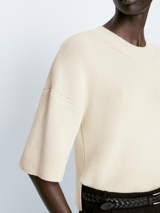 Short sleeve knit sweater Massimo Dutti Worldwide