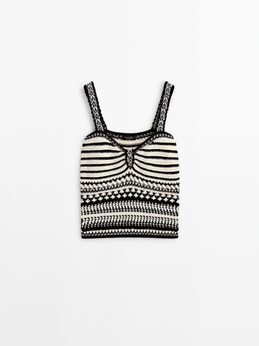 Knit jacquard top