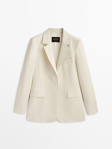 Two-button 100% linen suit blazer