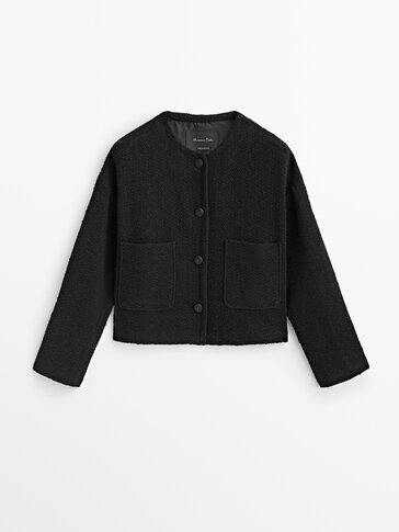 Cropped textured jacket