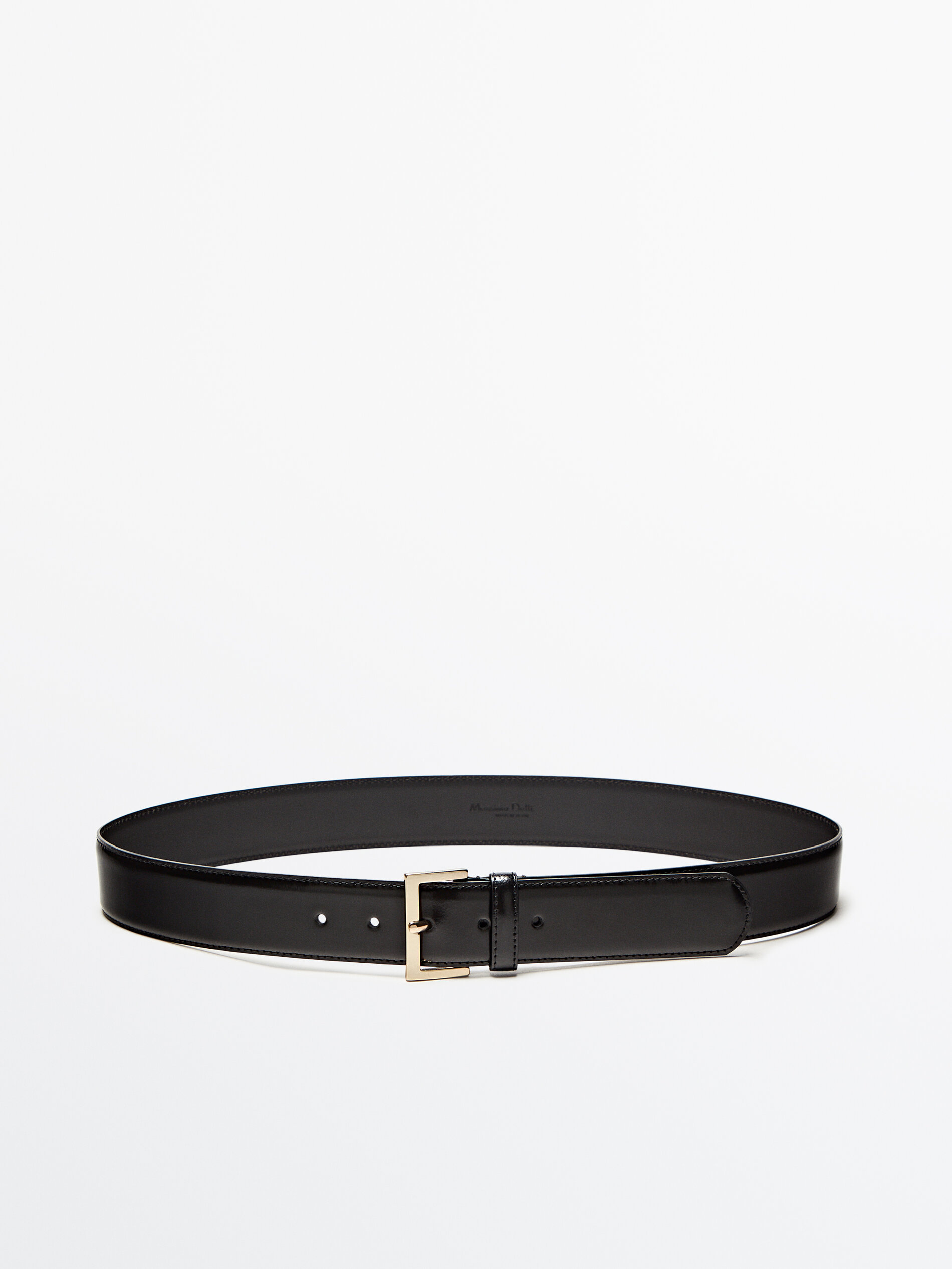 Massimo Dutti Wide Leather Belt With Square Buckle - Big Apple Buddy