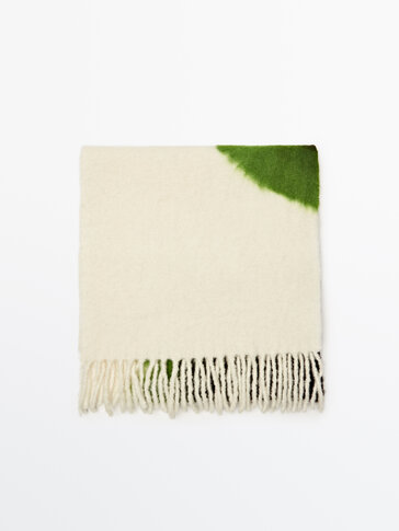 Tie-dye scarf with fringe detail