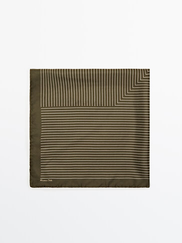 Stripe print silk scarf