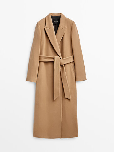 Mantel jubah campuran wol panjang