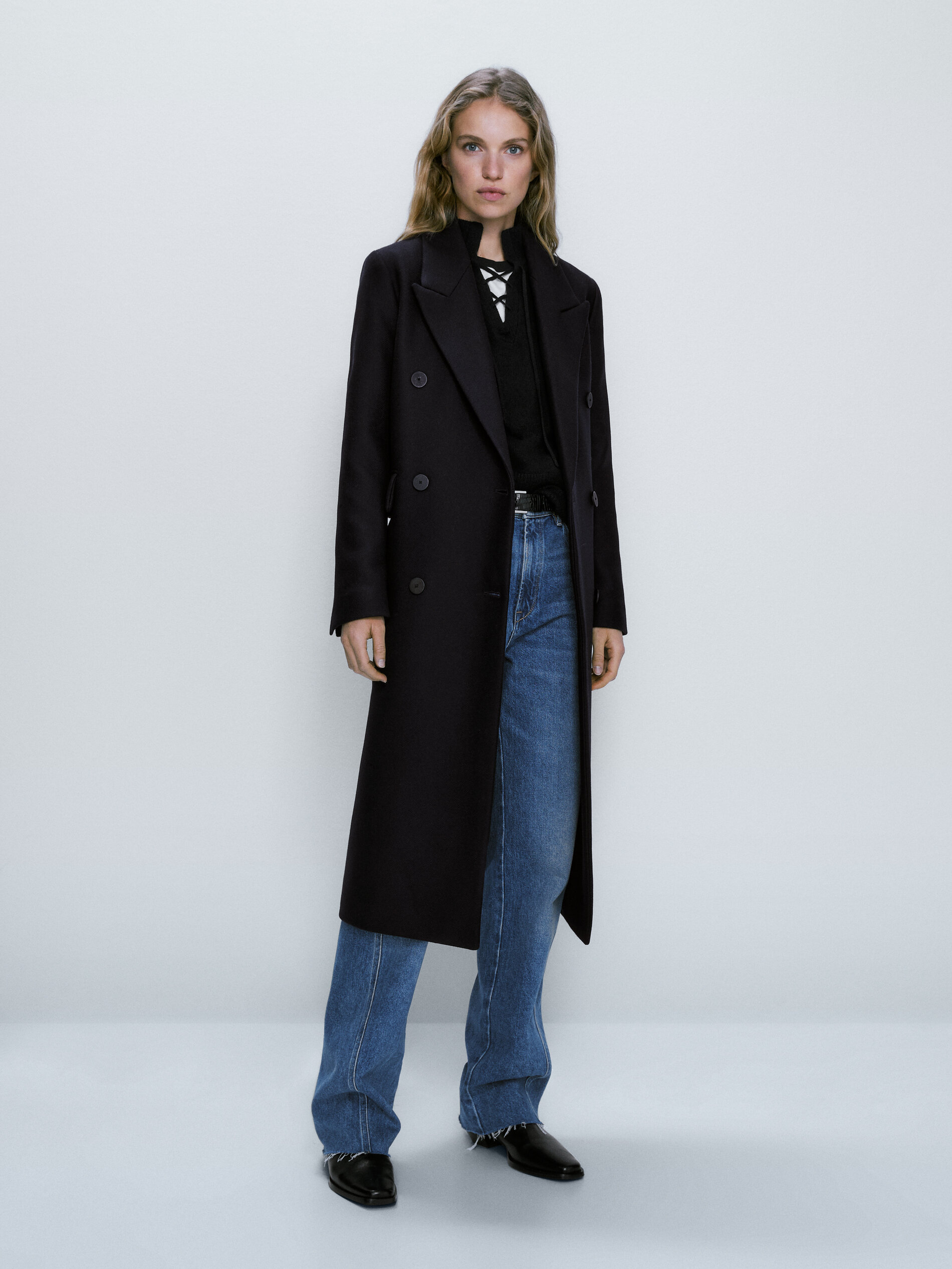 Massimo Dutti Long Wool Blend DoubleBreasted Coat Big Apple Buddy