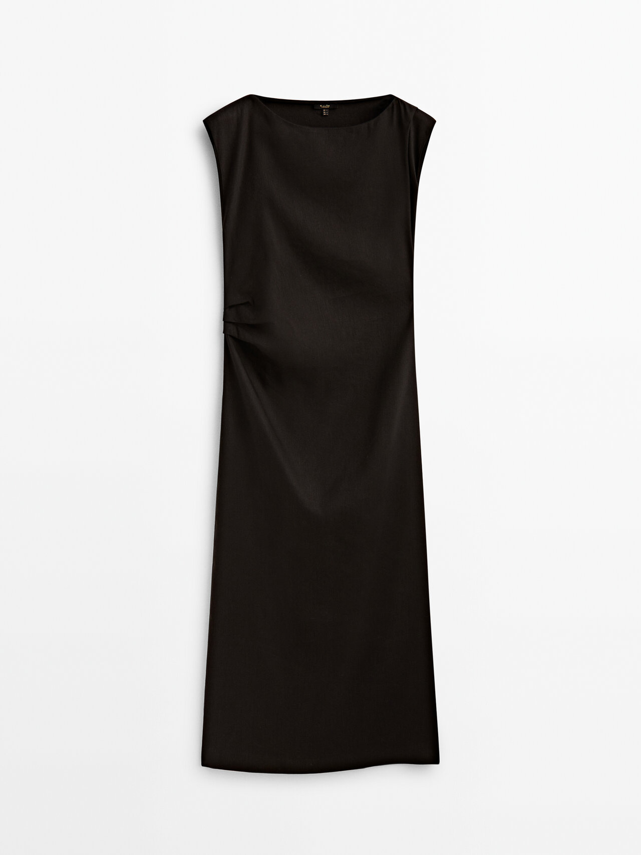 linen midi dress - orange reviews Orange Linen-Blend Halterneck Midi Dress main image 1