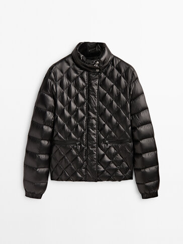 Down and feather puffer jacket