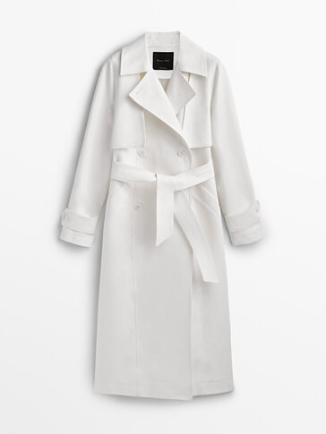 Double-fabric trench coat