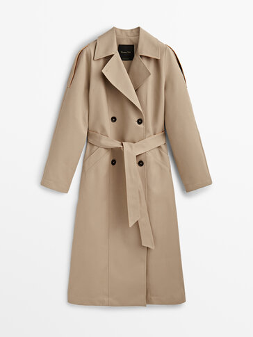Contrast-coloured trench-style jacket