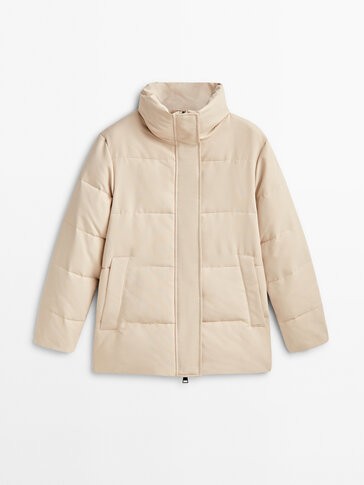 Puffer jacket with topstitching