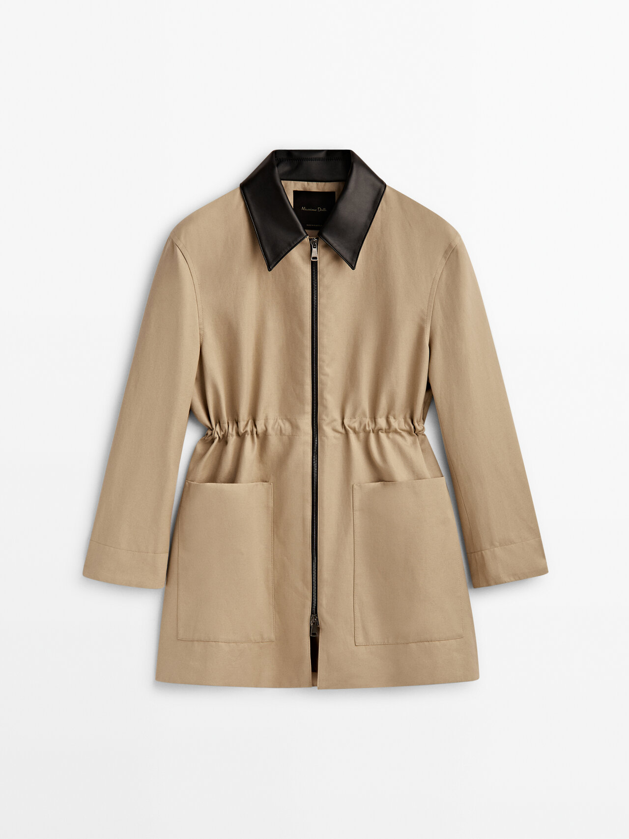 ★ Massimo Dutti★ Puff Detail Cotton Blend Parka 067279017 Massimo Dutti Cotton Blend Parka With Contrast Collar In