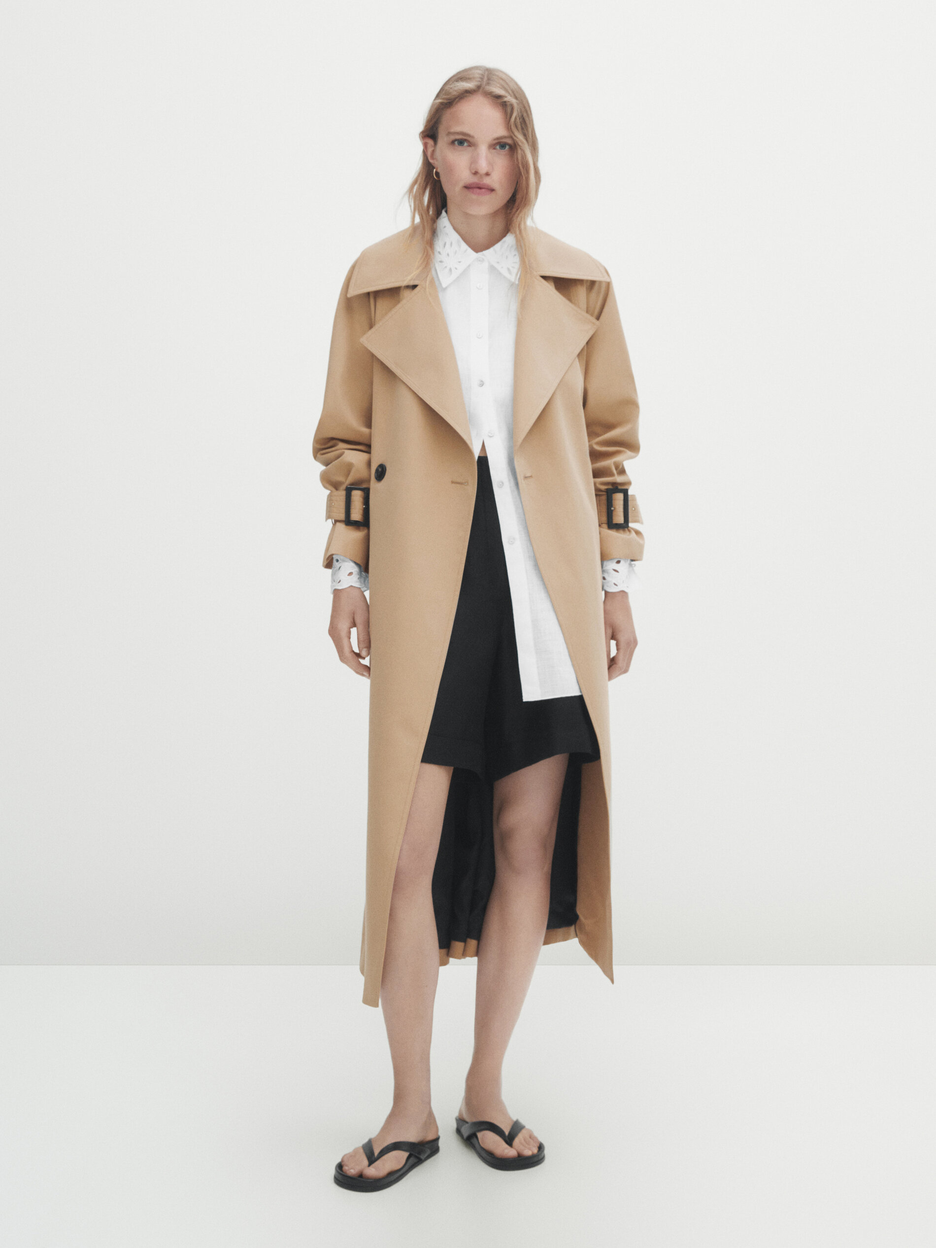 Massimo Dutti Loose-Fitting Trench Coat With Belt - Big Apple Buddy