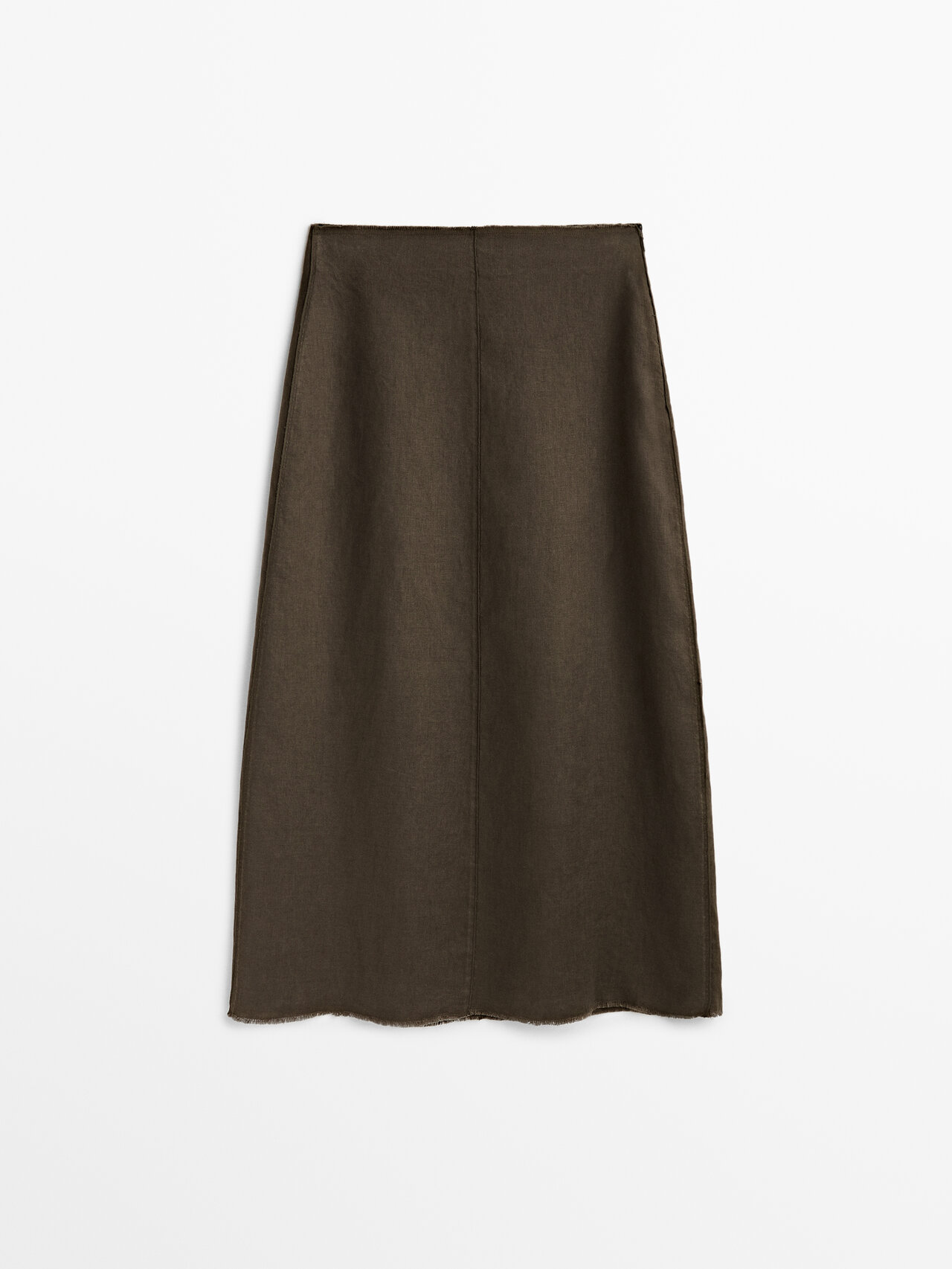 Linen Seam Detail Skirt