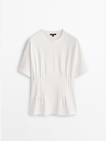 Camiseta algodón frunce cintura
