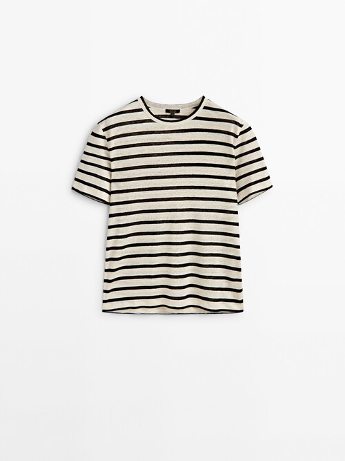 Short sleeve striped linen shirt - Massimo Dutti United Kingdom